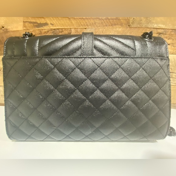 Saint Laurent Textured Mixed Matelasse (black) Triquilt Medium Monogram handbag - Picture 2 of 16